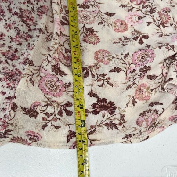 Knox Rose Floral Ditsy Print Boho Dusty Rose Popover Shift Dress Women Large - Picture 10 of 11